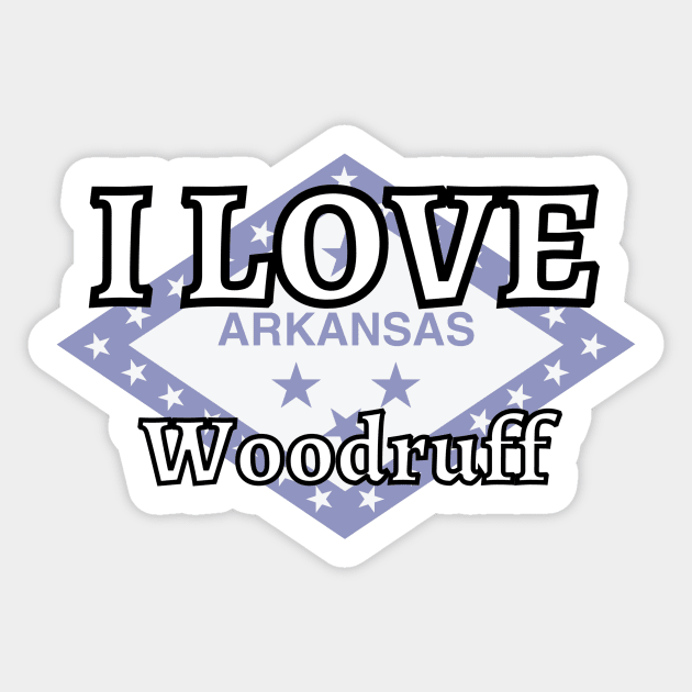 I LOVE Woodruff | Arkensas County Sticker by euror-design